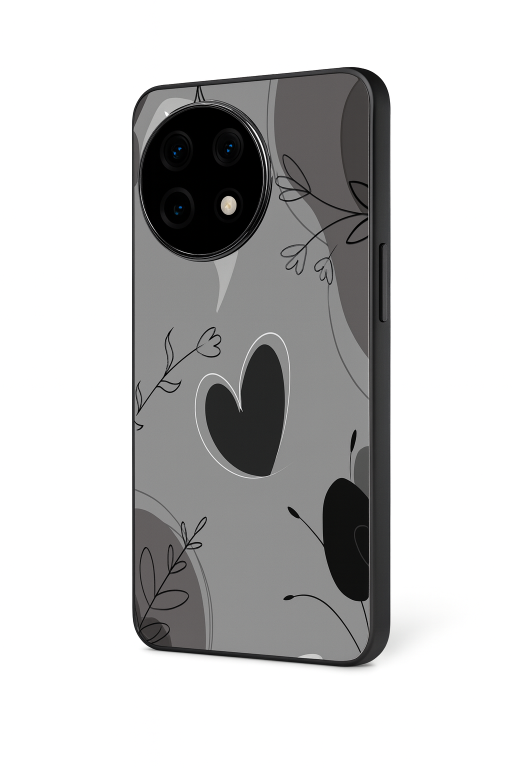 Muted Hearts Glass Back Cover For One Plus 13, 12, 11, 10, Nord Series