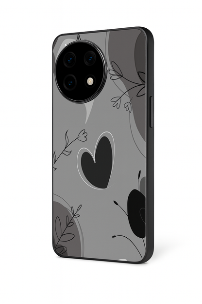 Muted Hearts Glass Back Cover For One Plus 13, 12, 11, 10, Nord Series