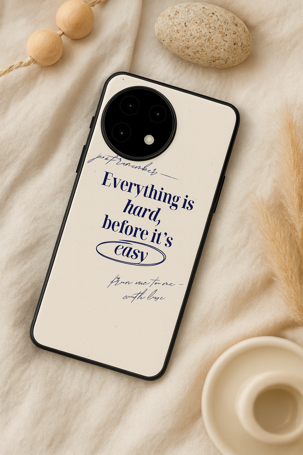 Soft Reminder Glass Back Cover For One Plus 13, 12, 11, 10, Nord Series