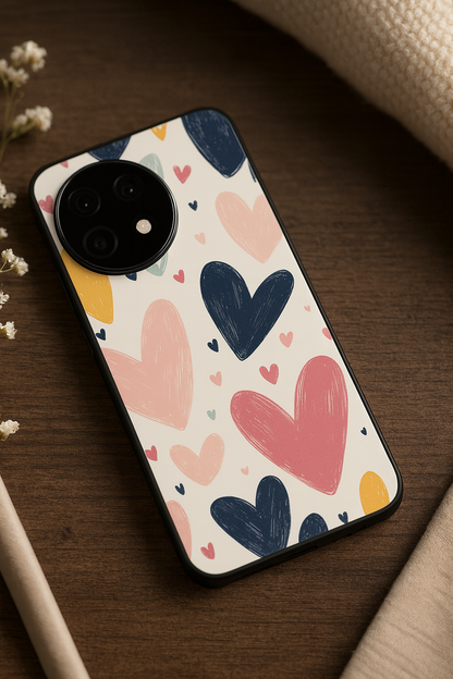 Painted Love Glass Back Cover For One Plus 13, 12, 11, 10, Nord Series