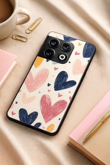 Painted Love Glass Back Cover For One Plus 13, 12, 11, 10, Nord Series