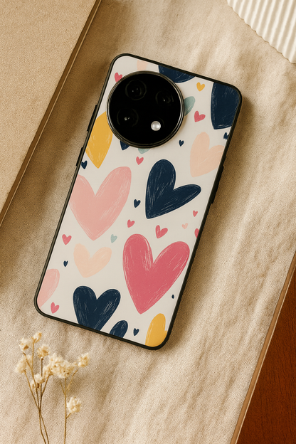 Painted Love Glass Back Cover For One Plus 13, 12, 11, 10, Nord Series
