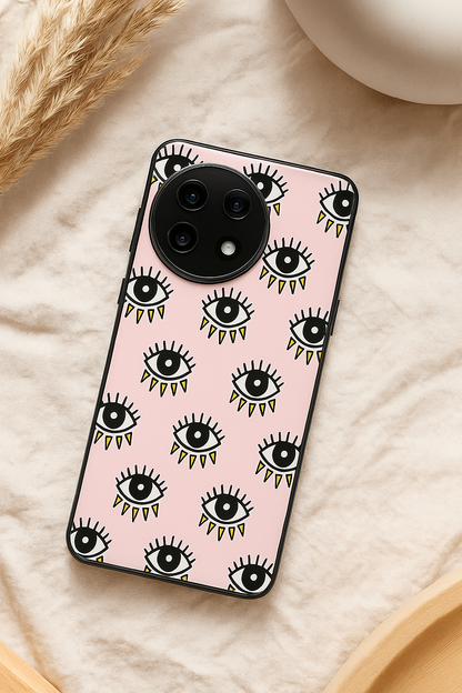 Boho Evil Eye Premium Glass Back Cover For One Plus 13, 12, 11, 10, Nord Series