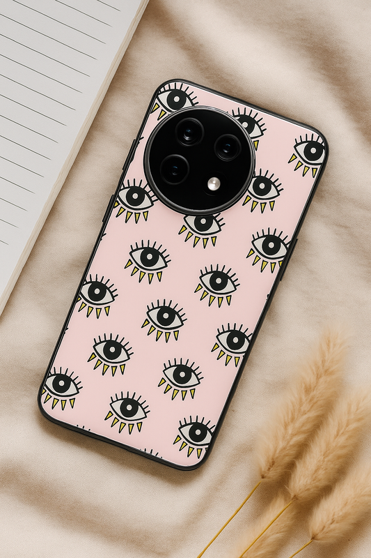 Boho Evil Eye Premium Glass Back Cover For One Plus 13, 12, 11, 10, Nord Series