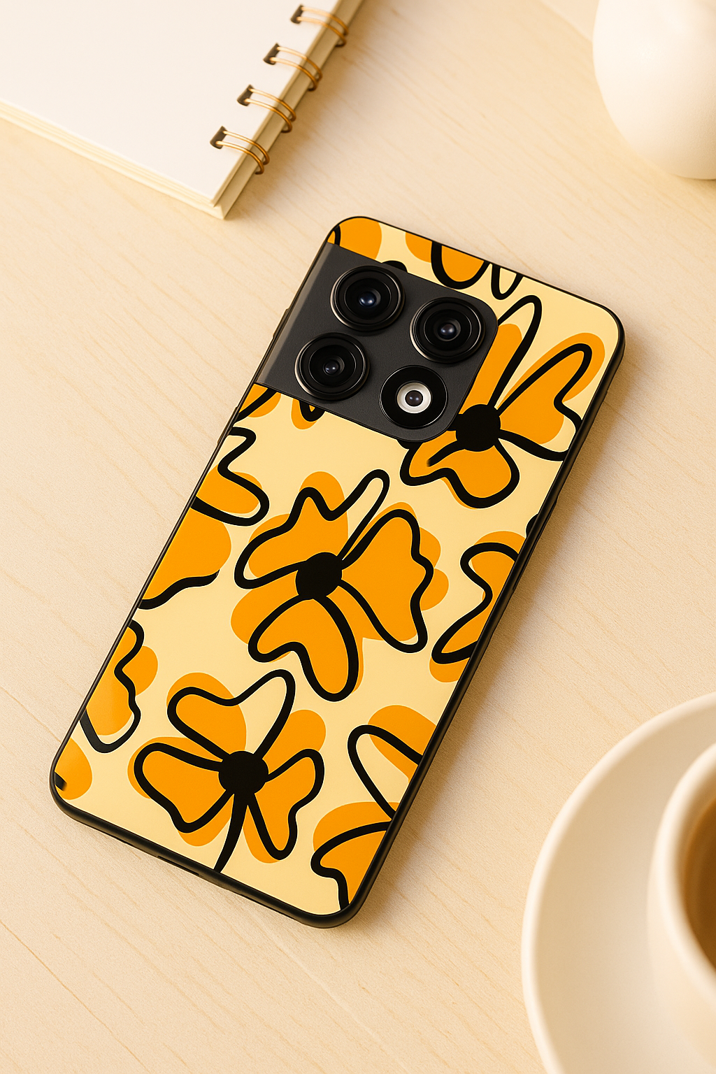 Crayon Petals Premium Glass Back Cover For One Plus 13, 12, 11, 10, Nord Series