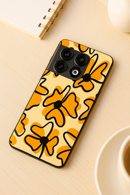 Crayon Petals Premium Glass Back Cover For One Plus 13, 12, 11, 10, Nord Series