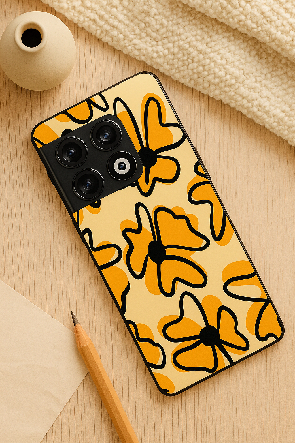 Crayon Petals Premium Glass Back Cover For One Plus 13, 12, 11, 10, Nord Series