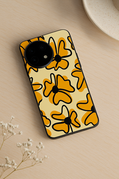 Crayon Petals Premium Glass Back Cover For One Plus 13, 12, 11, 10, Nord Series