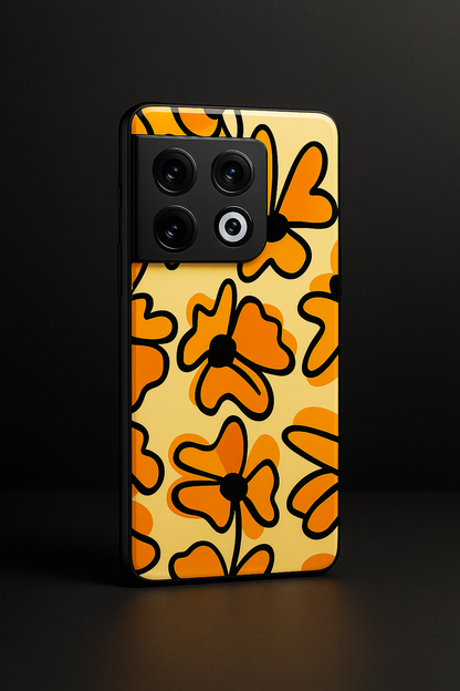 Crayon Petals Premium Glass Back Cover For One Plus 13, 12, 11, 10, Nord Series