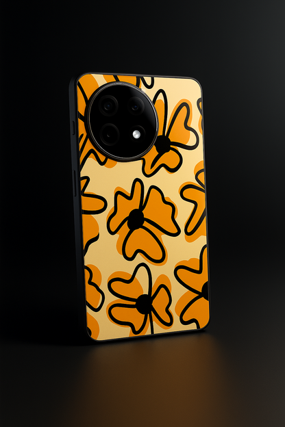 Crayon Petals Premium Glass Back Cover For One Plus 13, 12, 11, 10, Nord Series