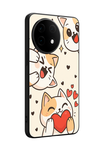 Kitty Love Premium Glass Back Cover For One Plus 13, 12, 11, 10, Nord Series