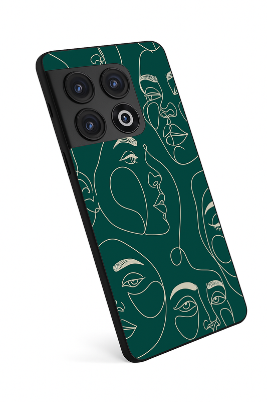 Line Art Lady Premium Glass Back Cover For One Plus 13, 12, 11, 10, Nord Series