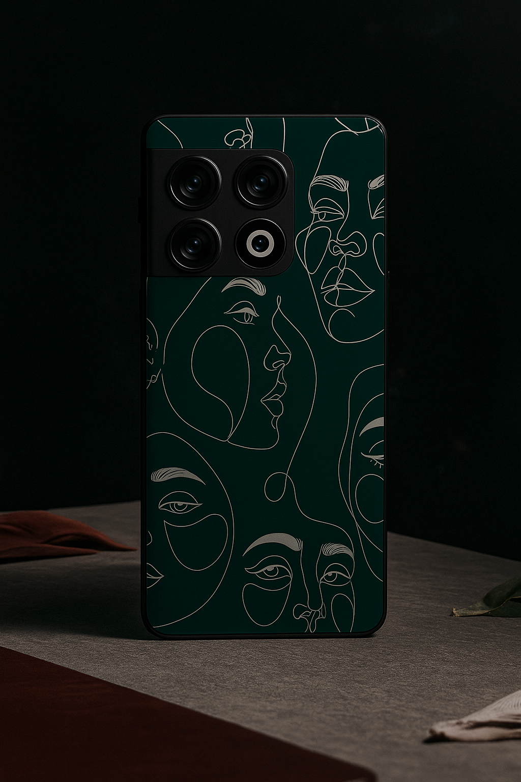 Line Art Lady Premium Glass Back Cover For One Plus 13, 12, 11, 10, Nord Series