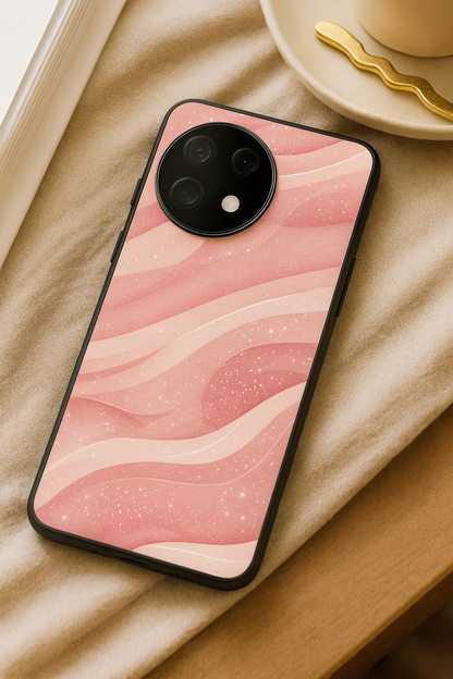 Rose Waves Glass Back Cover For One Plus 13, 12, 11, 10, Nord Series