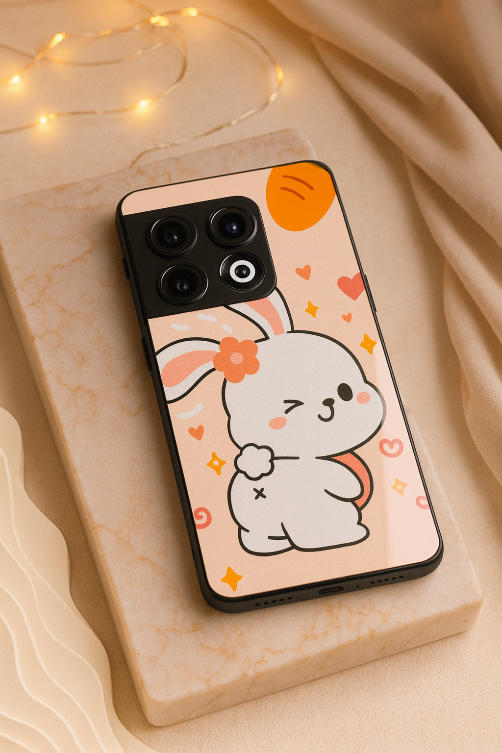 Bunny Pooh Premium Glass Back Cover For One Plus 13, 12, 11, 10, Nord Series