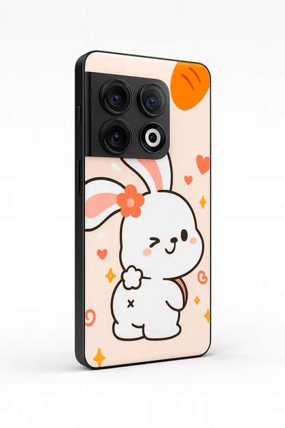 Bunny Pooh Premium Glass Back Cover For One Plus 13, 12, 11, 10, Nord Series