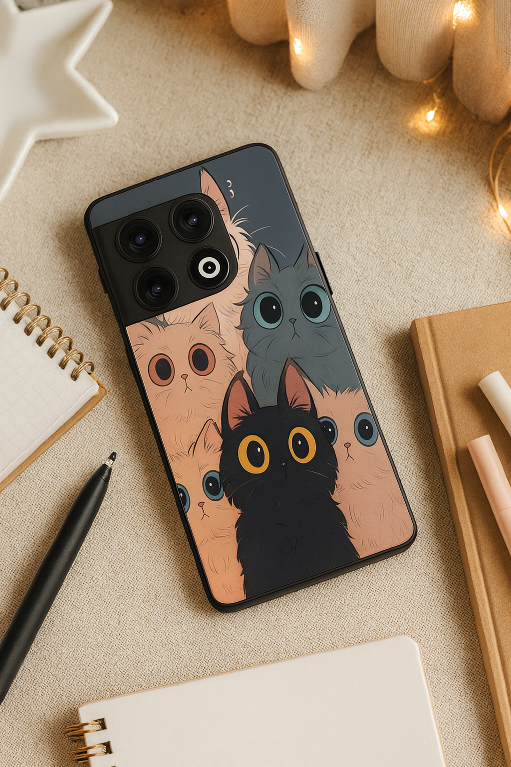 Kitty Mania Glass Back Cover For One Plus 13, 12, 11, 10, Nord Series