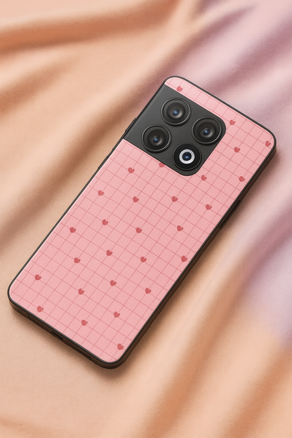 Scrap Book Hearts Glass Back Cover For One Plus 13, 12, 11, 10, Nord Series