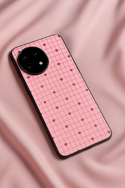 Scrap Book Hearts Glass Back Cover For One Plus 13, 12, 11, 10, Nord Series