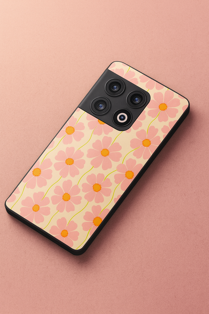 Cherry Blossom Glass Back Cover For One Plus 13, 12, 11, 10, Nord Series