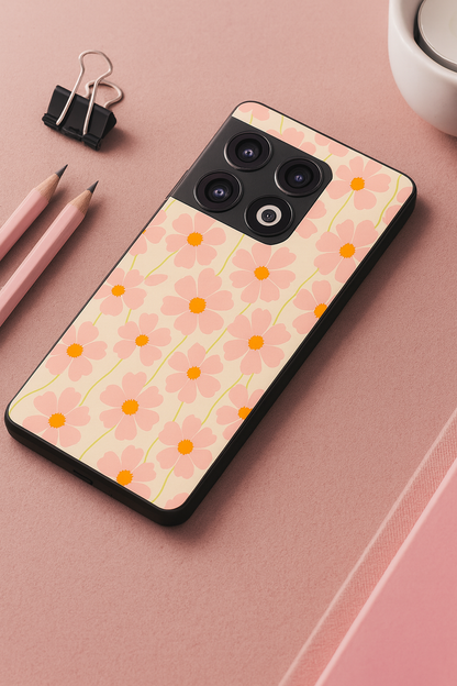 Cherry Blossom Glass Back Cover For One Plus 13, 12, 11, 10, Nord Series