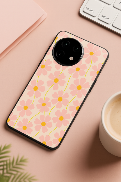 Cherry Blossom Glass Back Cover For One Plus 13, 12, 11, 10, Nord Series