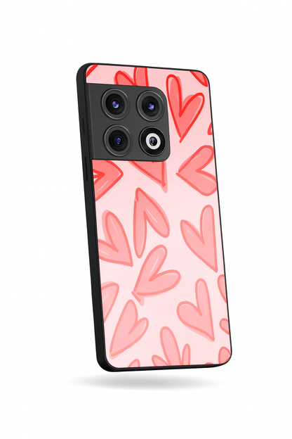 Love Doodles Glass Back Cover For One Plus 13, 12, 11, 10, Nord Series