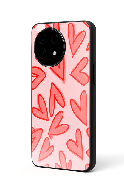 Love Doodles Glass Back Cover For One Plus 13, 12, 11, 10, Nord Series
