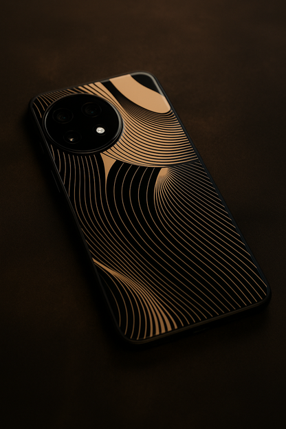 Aesthetic Swirls Premium Glass Back Cover For One Plus 13, 12, 11, 10, Nord Series