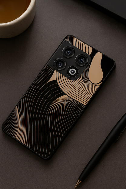 Aesthetic Swirls Premium Glass Back Cover For One Plus 13, 12, 11, 10, Nord Series