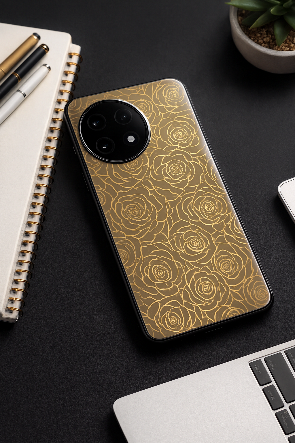 Golden Petal Glass Back Cover For One Plus 13, 12, 11, 10, Nord Series