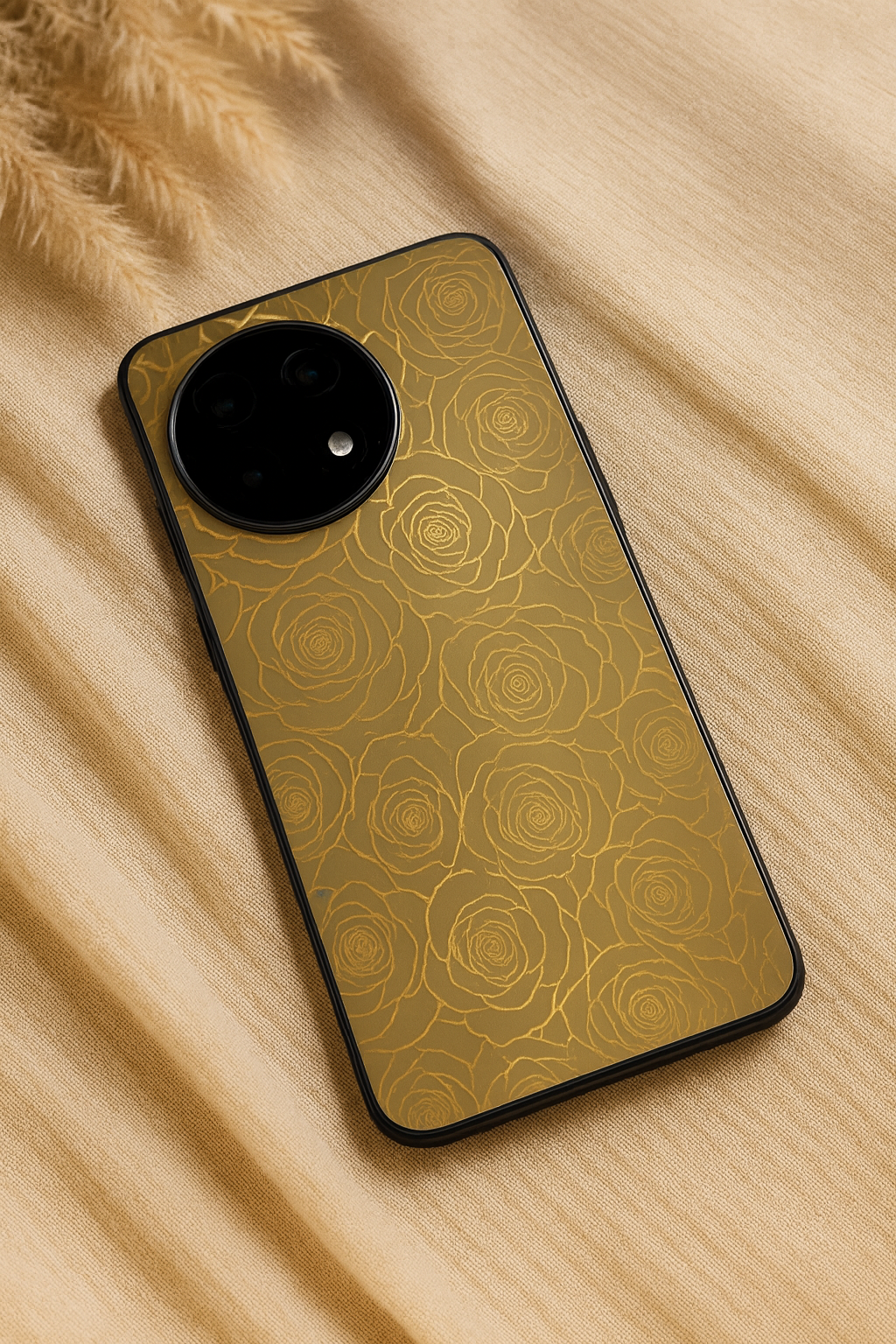 Golden Petal Glass Back Cover For One Plus 13, 12, 11, 10, Nord Series