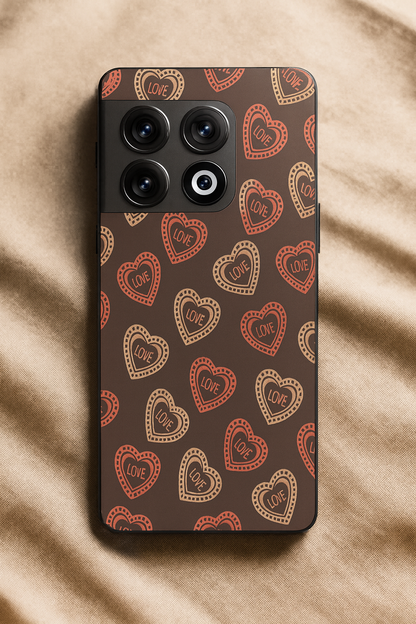 Hearts Graffiti Era Glass Back Cover For One Plus 13, 12, 11, 10, Nord Series