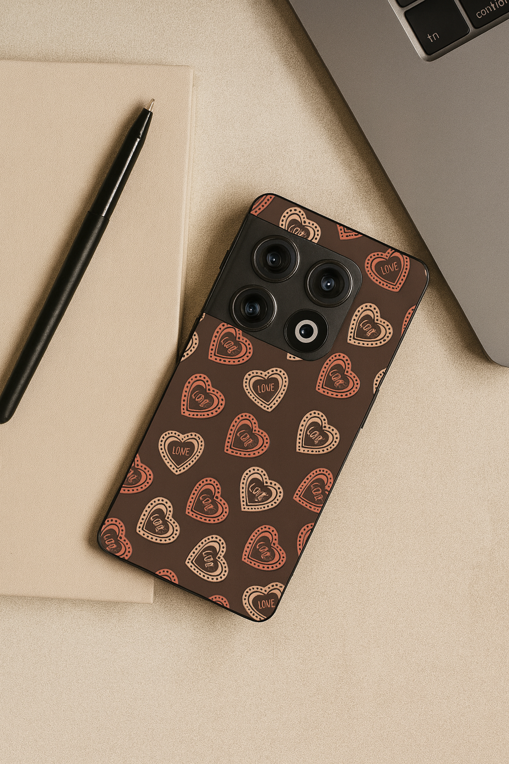 Hearts Graffiti Era Glass Back Cover For One Plus 13, 12, 11, 10, Nord Series