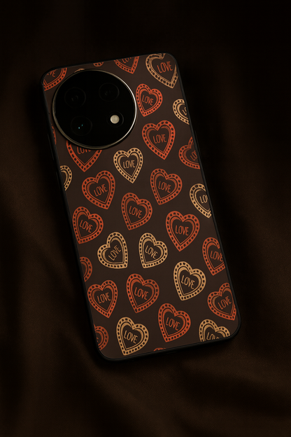 Hearts Graffiti Era Glass Back Cover For One Plus 13, 12, 11, 10, Nord Series