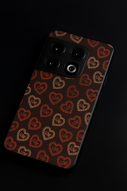 Hearts Graffiti Era Glass Back Cover For One Plus 13, 12, 11, 10, Nord Series