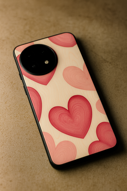 The Candy Hearts Glass Back Cover For One Plus 13, 12, 11, 10, Nord Series