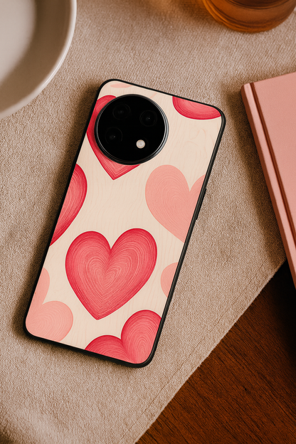 The Candy Hearts Glass Back Cover For One Plus 13, 12, 11, 10, Nord Series