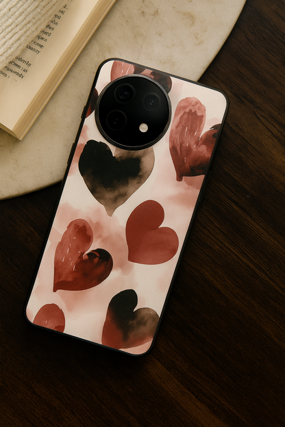 Watery Hearts Glass Back Cover For One Plus 13, 12, 11, 10, Nord Series