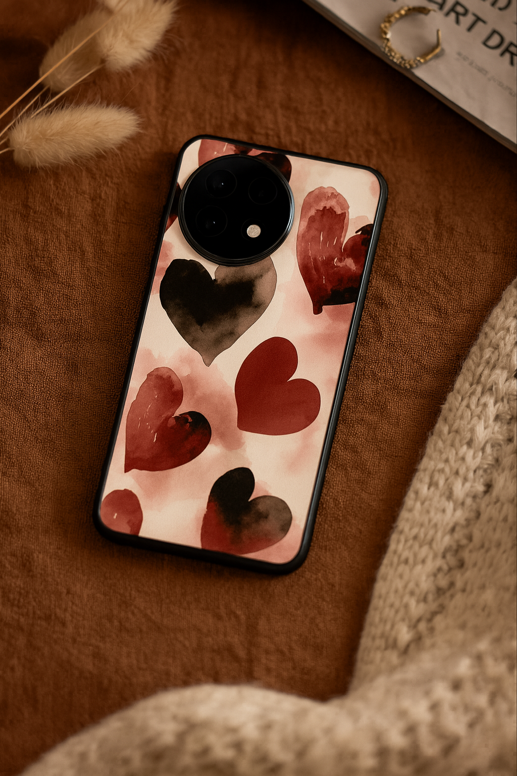 Watery Hearts Glass Back Cover For One Plus 13, 12, 11, 10, Nord Series