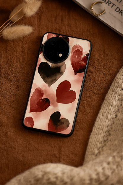 Watery Hearts Glass Back Cover For One Plus 13, 12, 11, 10, Nord Series