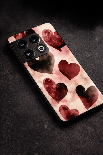 Watery Hearts Glass Back Cover For One Plus 13, 12, 11, 10, Nord Series