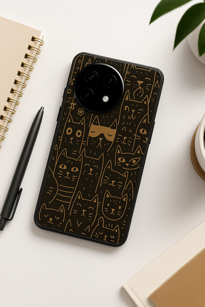 Meow You Too Glass Back Cover For One Plus 13, 12, 11, 10, Nord Series