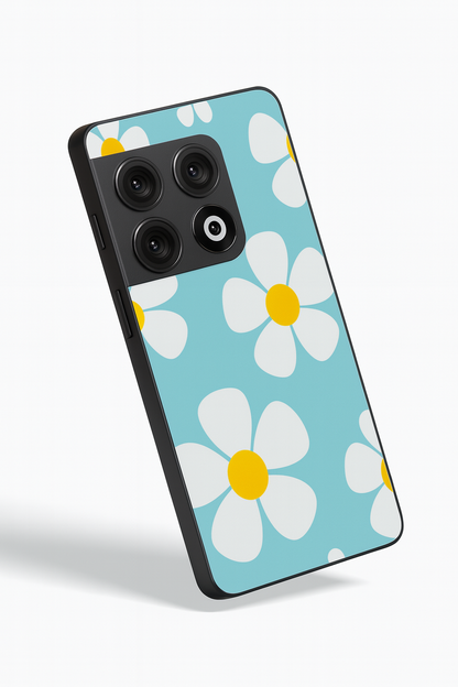 Daisy In Sea Glass Back Cover For One Plus 13, 12, 11, 10, Nord Series