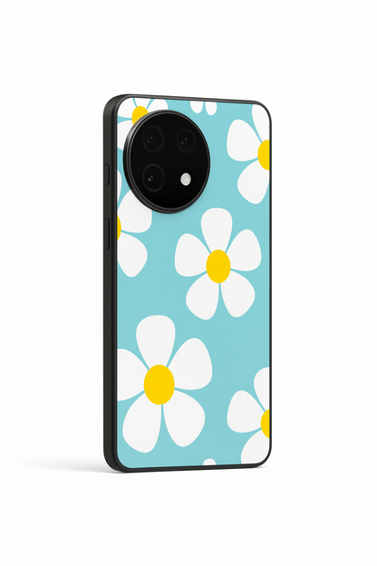 Daisy In Sea Glass Back Cover For One Plus 13, 12, 11, 10, Nord Series