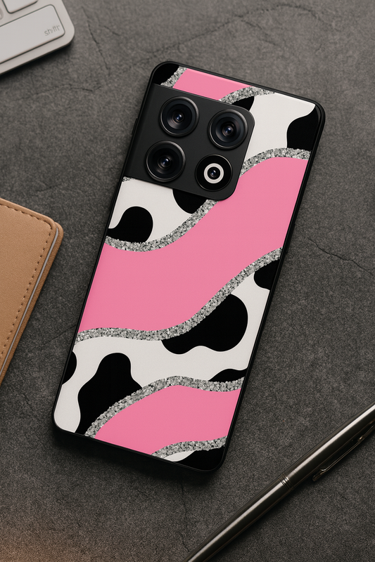 Pink Love Glass Back Cover For One Plus 13, 12, 11, 10, Nord Series