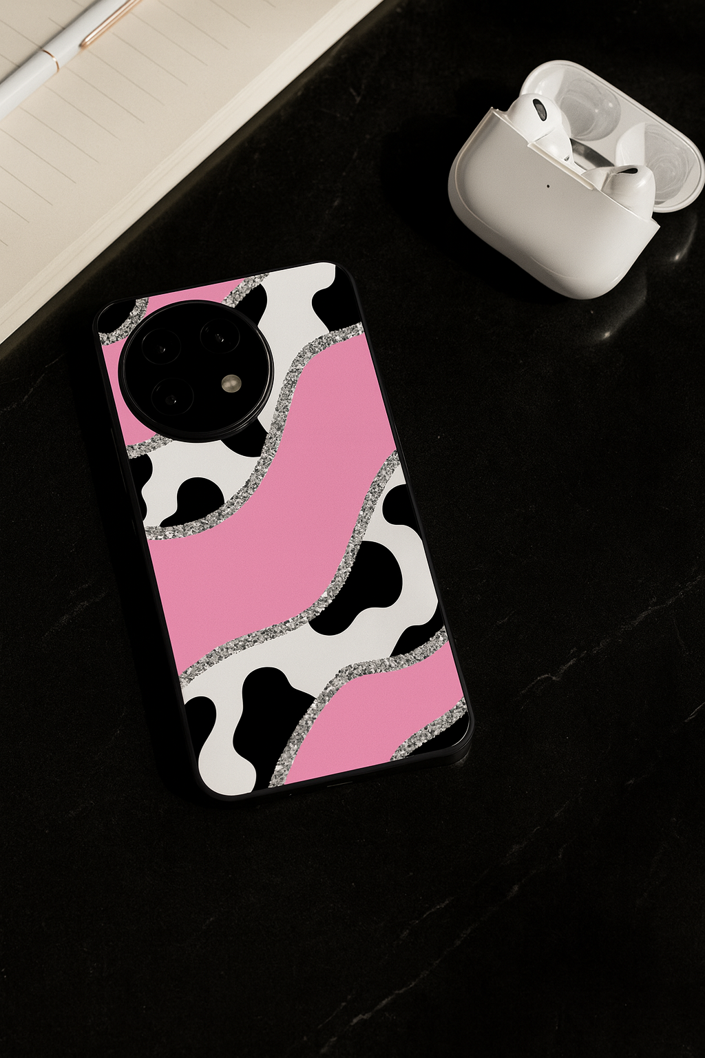 Pink Love Glass Back Cover For One Plus 13, 12, 11, 10, Nord Series