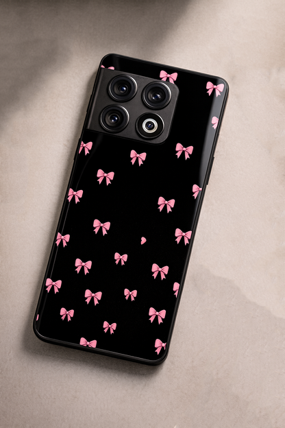 Bow Beaut Premium Glass Back Cover For One Plus 13, 12, 11, 10, Nord Series