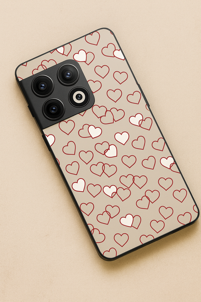 Puzzled Hearts Glass Back Cover For One Plus 13, 12, 11, 10, Nord Series