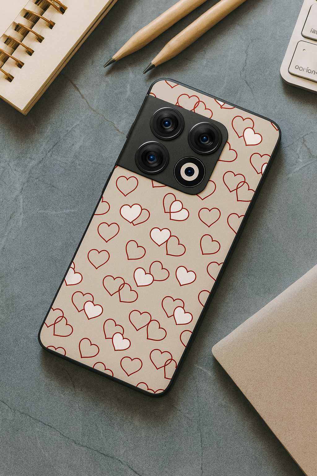Puzzled Hearts Glass Back Cover For One Plus 13, 12, 11, 10, Nord Series